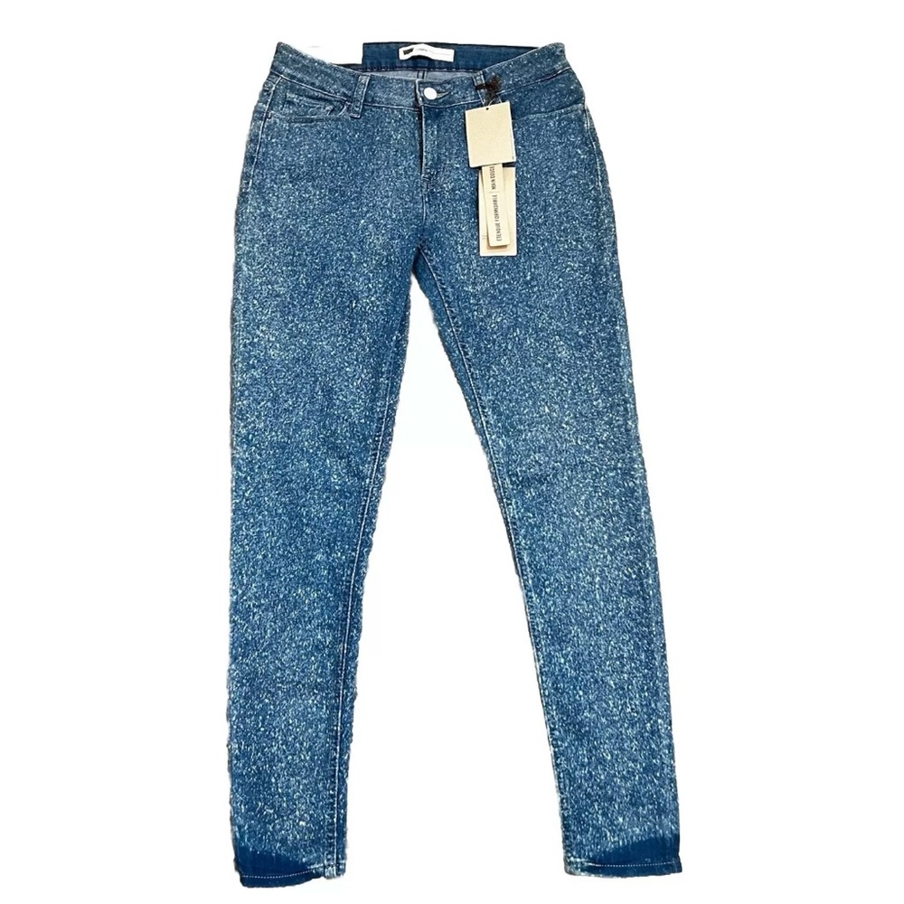 Levis 535 Soft Hand Skinny Stretch Leggings Blue Denim Jeans Ultra Low Rise Sz 9